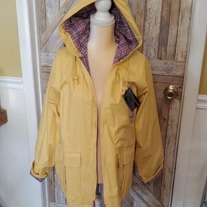 MTC Thermal-Slicks Yellow and Plaid rain Jacket... New with tags, size Medium.